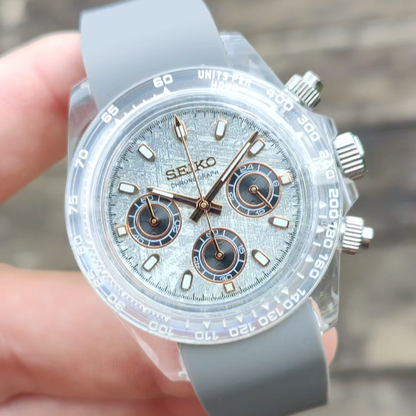 Seiko Mod Daytona VK63 Oysterflex Gray 40mm