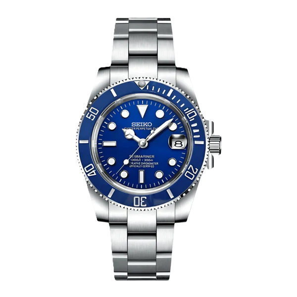 Seiko Mod Submariner Blue 40mm - Custom Automatic Watch | NH35