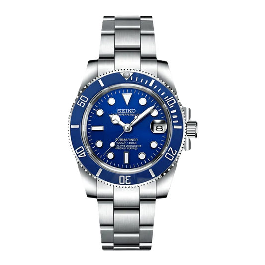 Seiko Mod Submariner Blue 40mm - Custom Automatic Watch | NH35