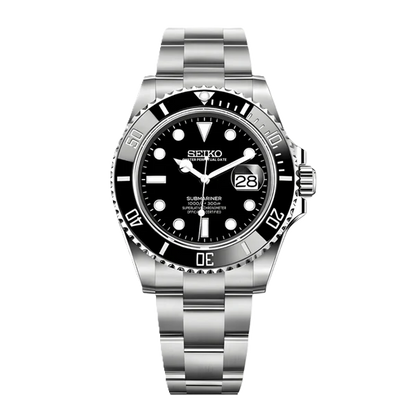 Seiko Mod Submariner Black Date 40mm - Custom Automatic Watch | NH35