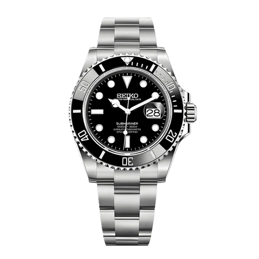 Seiko Mod Submariner Black Date 40mm - Custom Automatic Watch | NH35