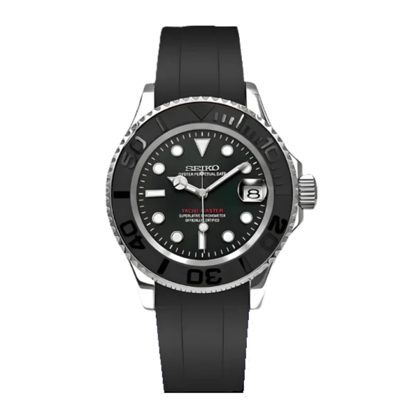 SEIKO MOD YACHTMASTER | SILVER BLACK