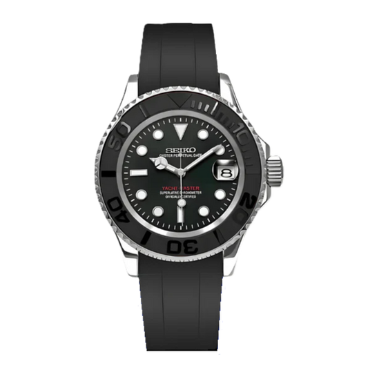 SEIKO MOD YACHTMASTER | SILVER BLACK
