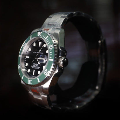 Seiko Mod Submariner Starbucks Black Green 40mm - Custom Automatic Watch | NH35